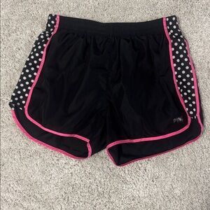 PINK Victoria's Secret Black Shorts with Polka Dots